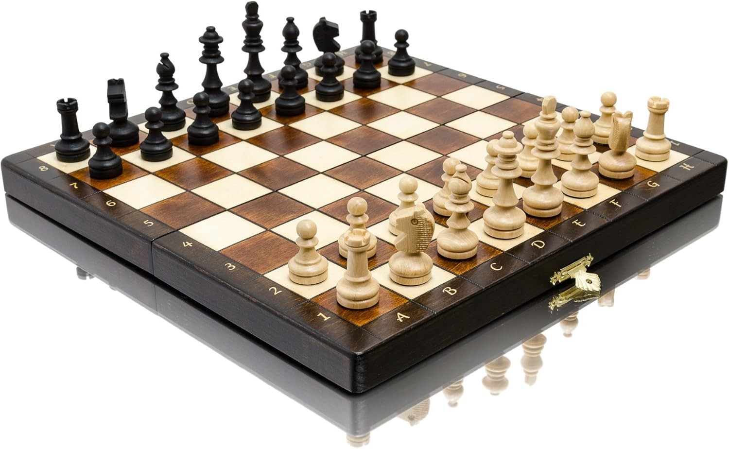 Magnetic 28cm Wooden Chess Set | Portable Folding Travel Board | Handcrafted Gam