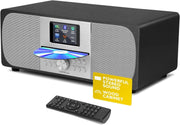 CD Player DAB+ FM Radio Bluetooth HiFi Stereo 100W Speakers Wood Cabinet