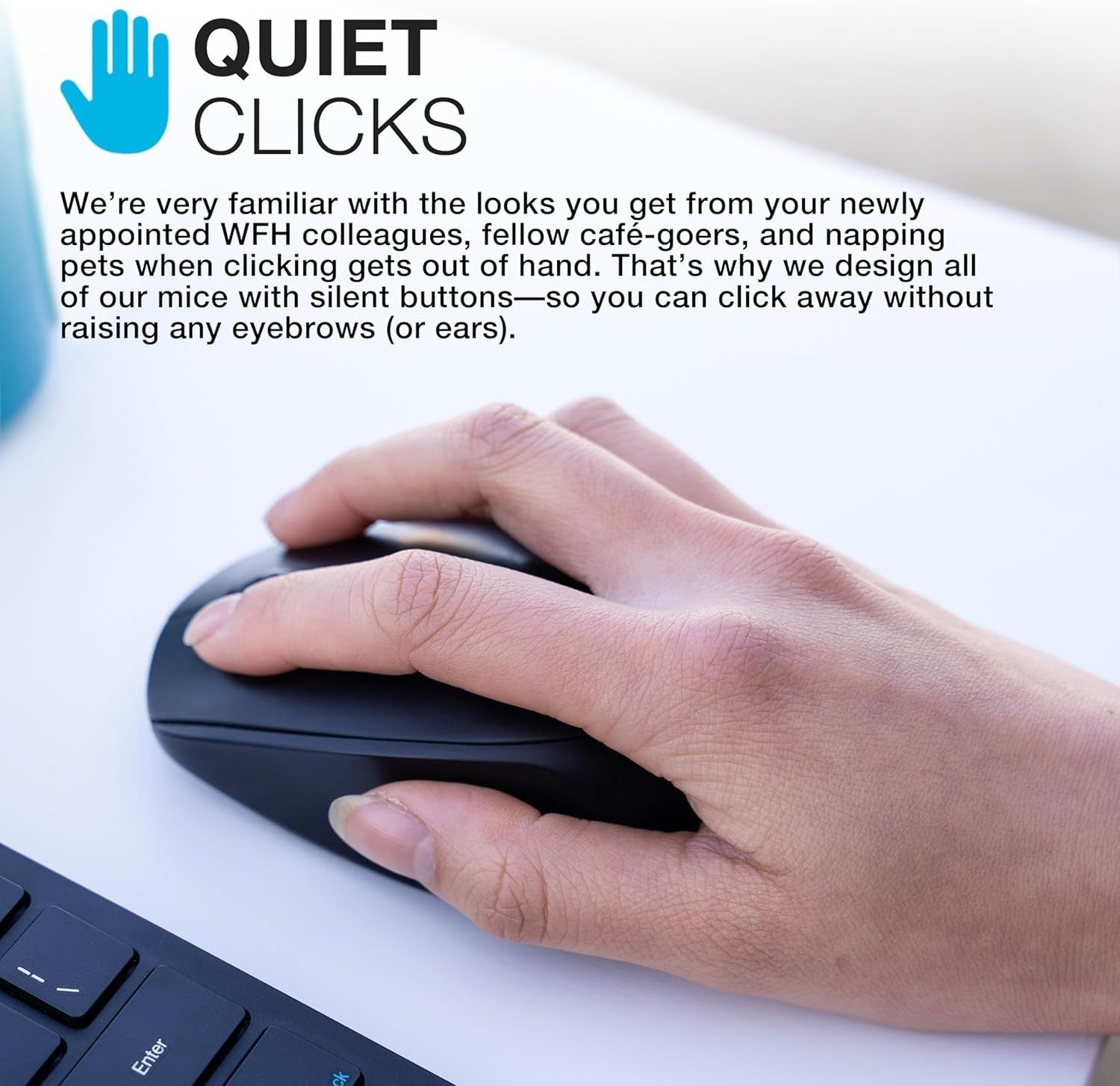 Wireless Bluetooth Mouse Tri-Mode Silent Ergonomic USB Dongle