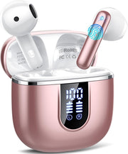 Rose Gold Bluetooth 5.4 Earbuds ENC Noise Cancelling HiFi Sound 40H Playtime
