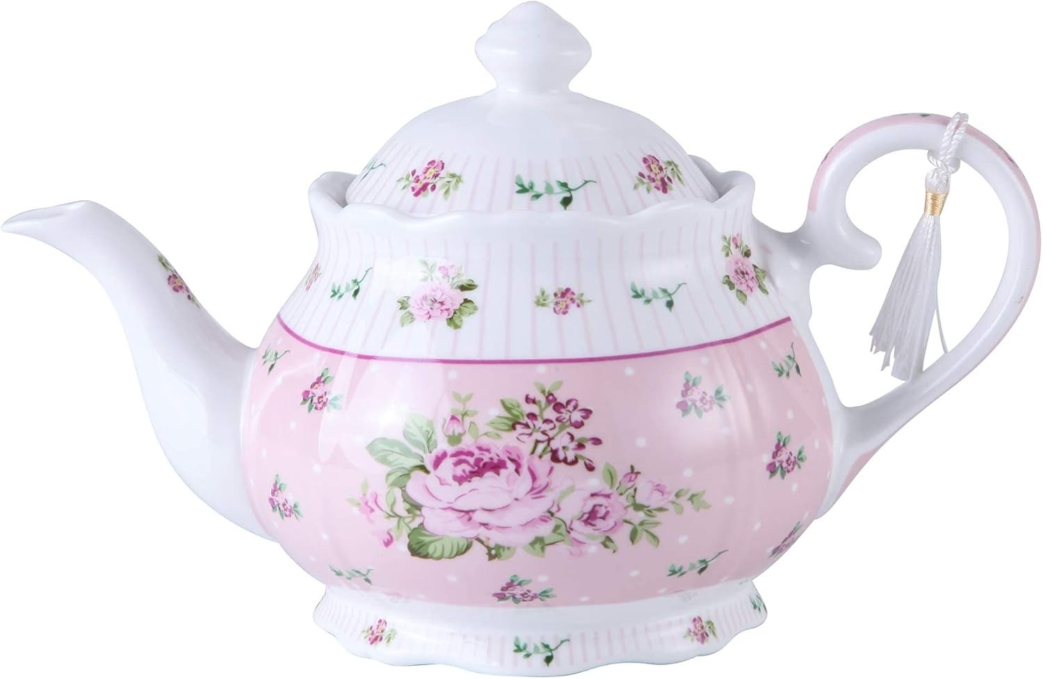 Vintage Floral Porcelain Teapot 1200ml Tea Pot with Lid Gift Box