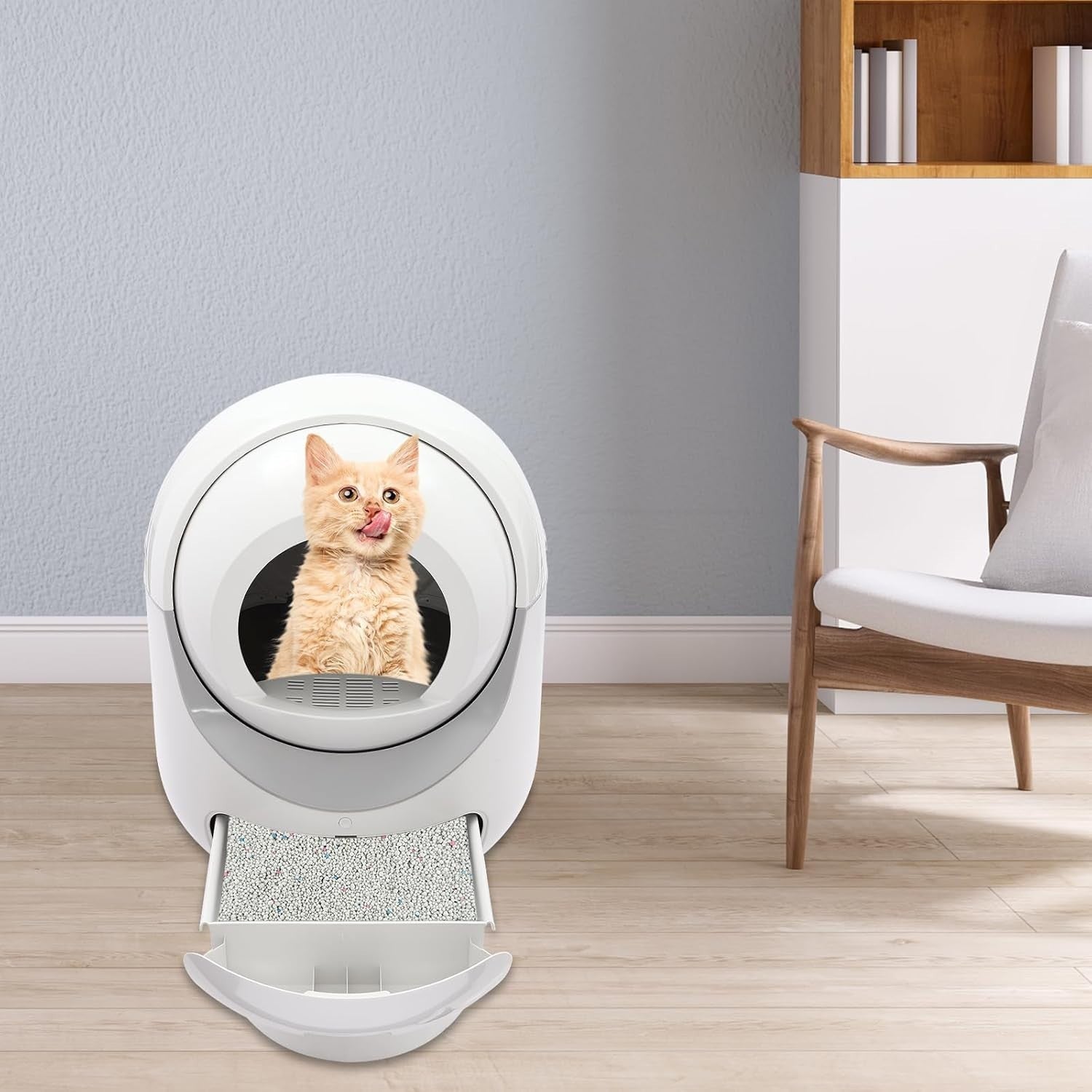 Self Cleaning Cat Litter Box XL Open Top App Control Multi Cat