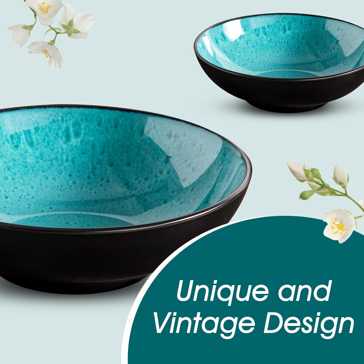 24pc Stoneware Dinnerware Set Green Plates Bowls Reactive Glaze Vintage
