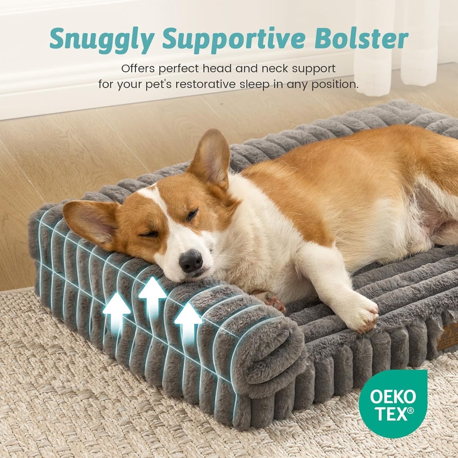 Medium Orthopedic Dog Bed 76x50cm Waterproof Washable Sofa Grey