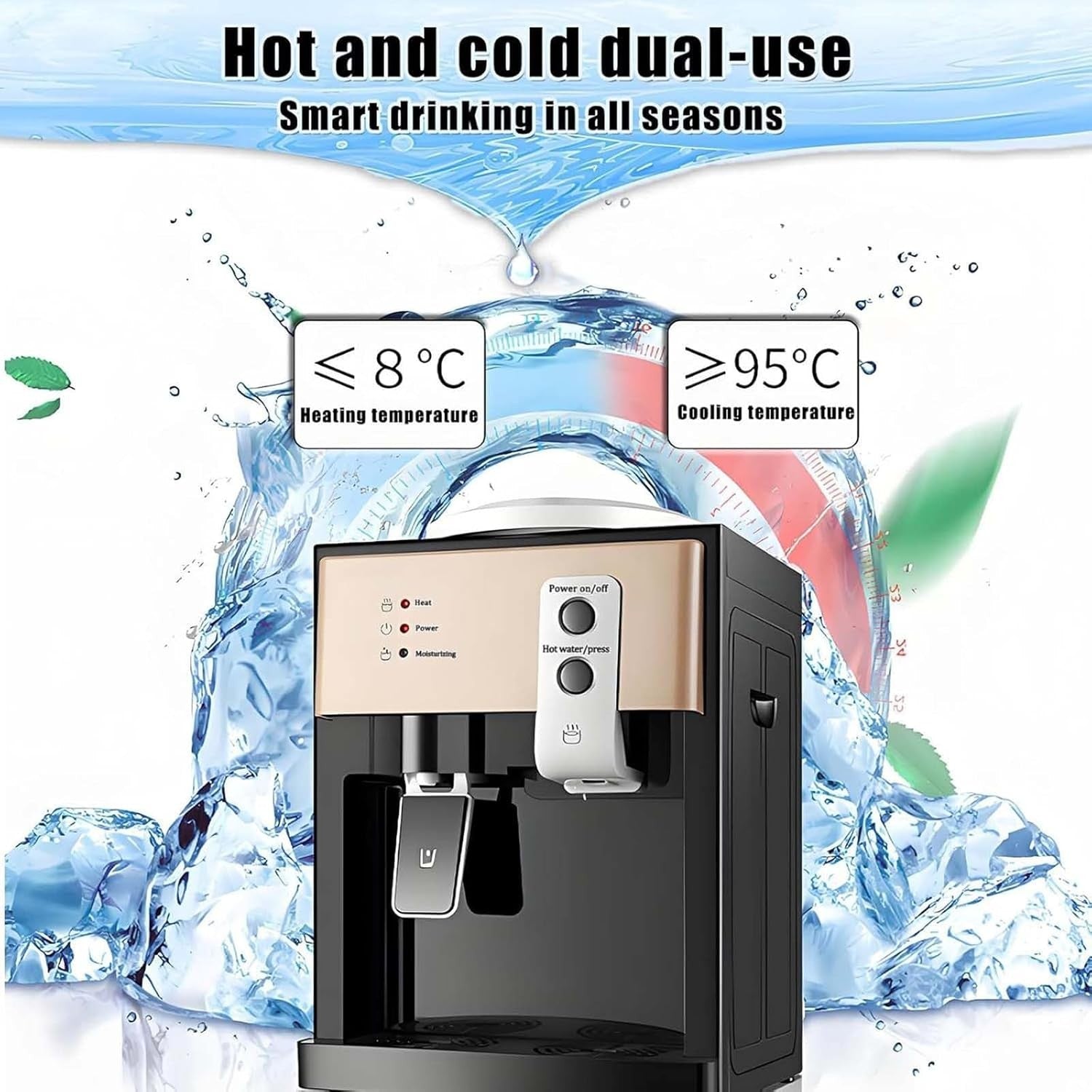 Top Loading Water Cooler Hot Cold Countertop Dispenser 3 Temperature