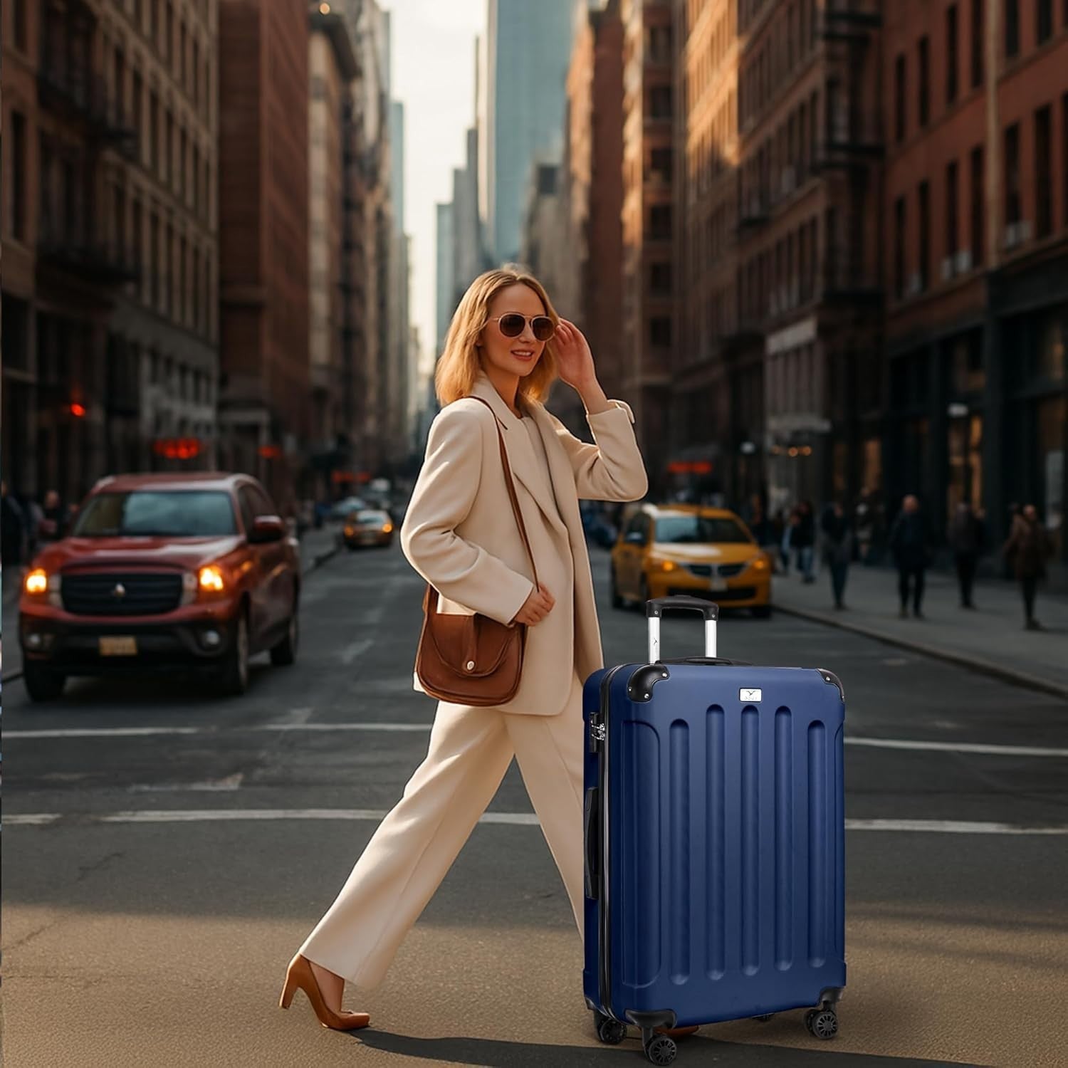 Extra Spacious 28” Checked Travel Case ABS Hard Shell 4 Wheel TSA