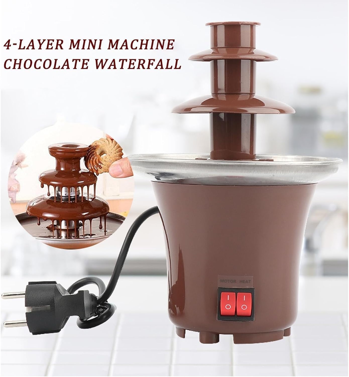 3 Tier Chocolate Fountain Machine Electric Fondue Tower 65W