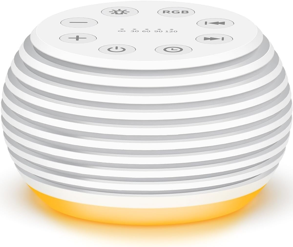 White Noise Sleep Machine with 30 Sounds, Night Light & Rechargeable