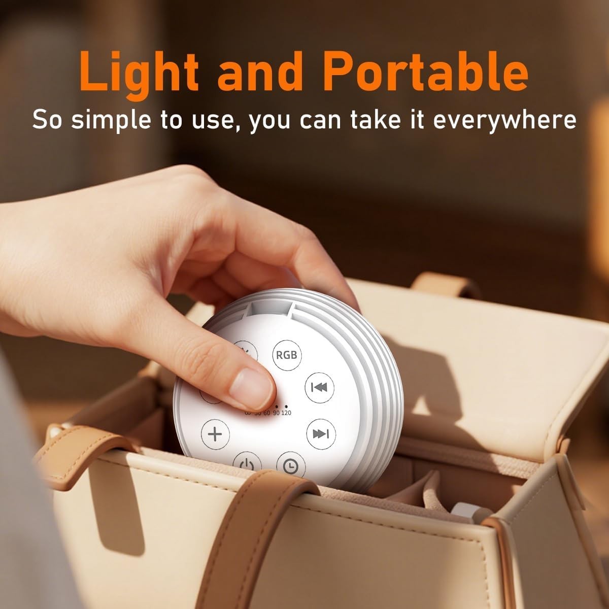 White Noise Sleep Machine with 30 Sounds, Night Light & Rechargeable