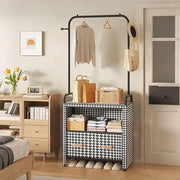 Patterned Freestanding Wardrobe with Drawers & Dust Cover – Modern Bedroom
