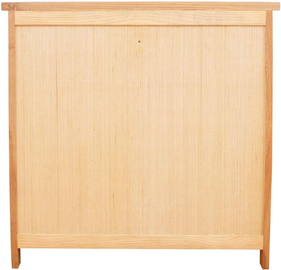 Compact Rustic Oak Sideboard Cabinet – 2 Drawers, 2 Doors, Solid Wood – 75cm