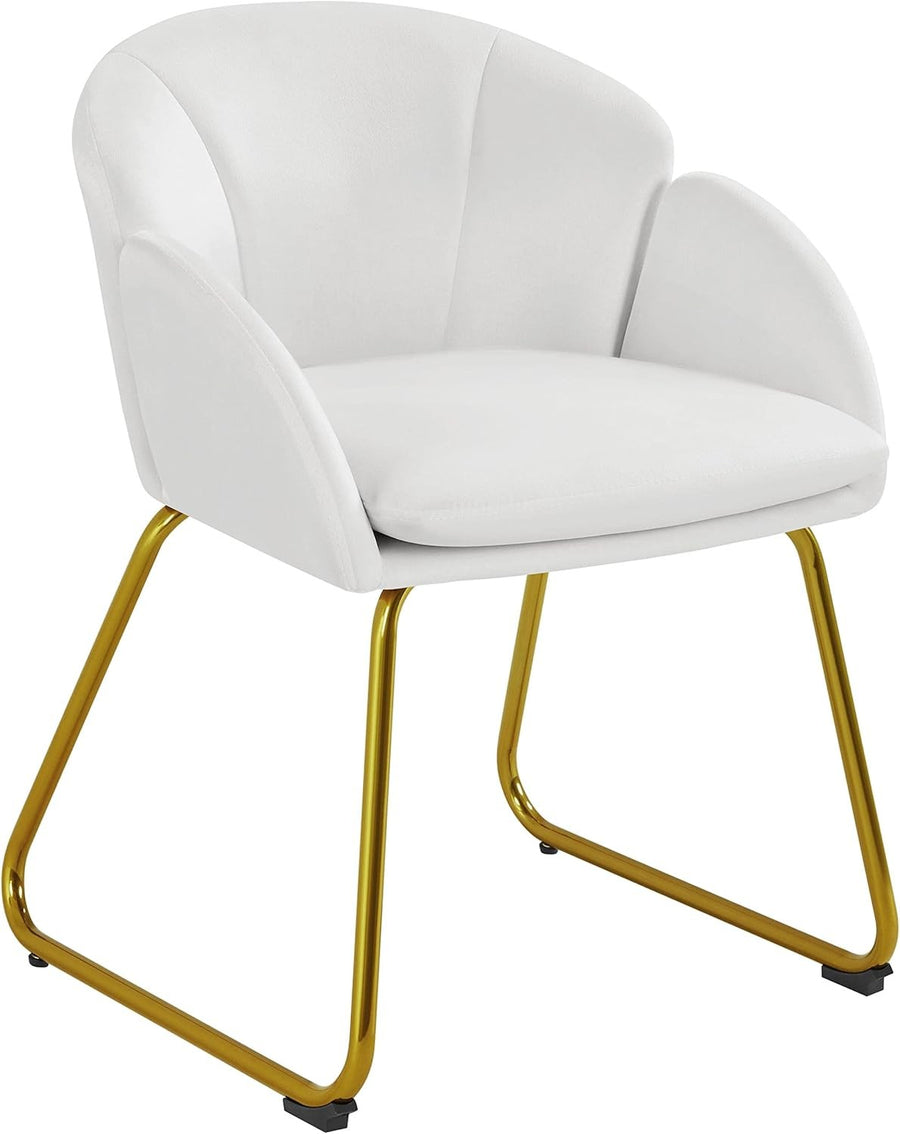 Velvet Tub Chair Accent Armchair Gold Legs White