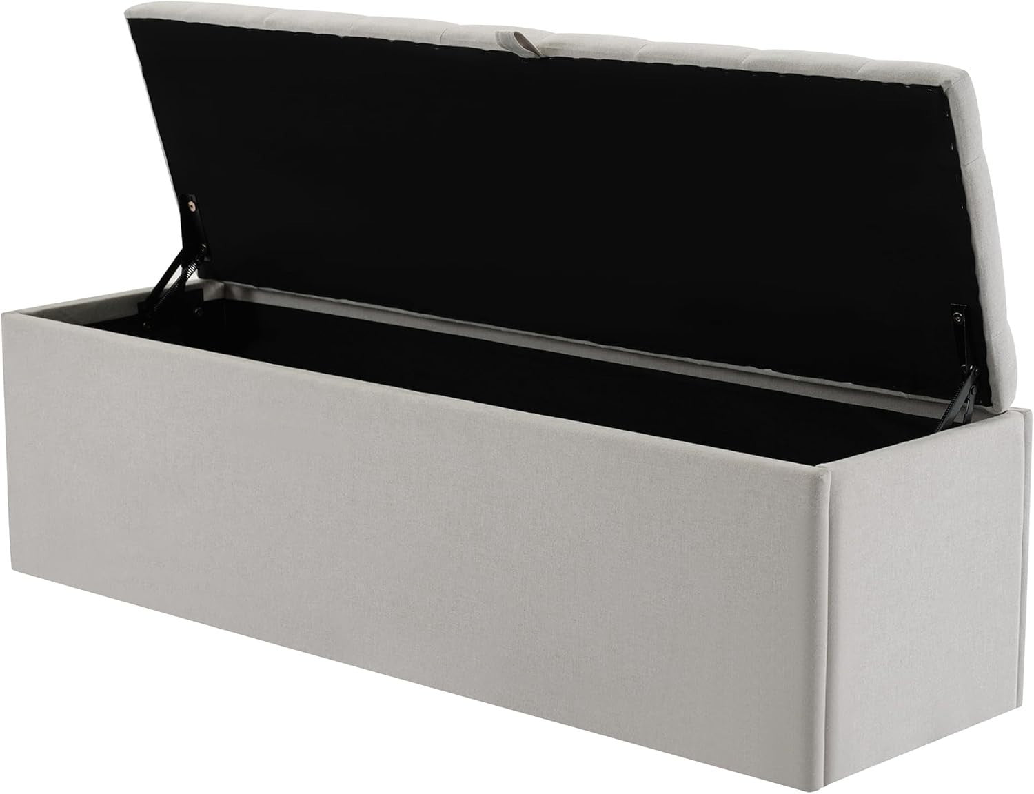 ModernLuxe Ottoman Storage Bench Upholstered Linen Footstool 135x41x42cm
