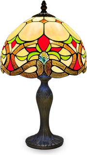 Tiffany Style Table Lamp Handcrafted Stained Glass Antique Look 42cm E27