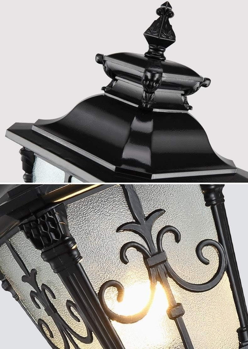 85cm Black Outdoor Lamp Post Light E27 Garden Pillar Lantern