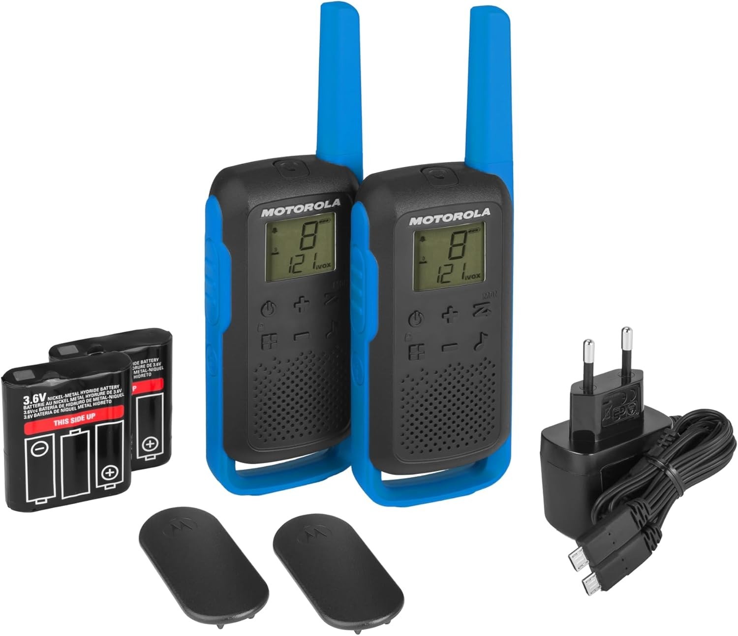 PMR446 Walkie Talkies Twin Pack 8KM Range LCD 16 Channel Radio