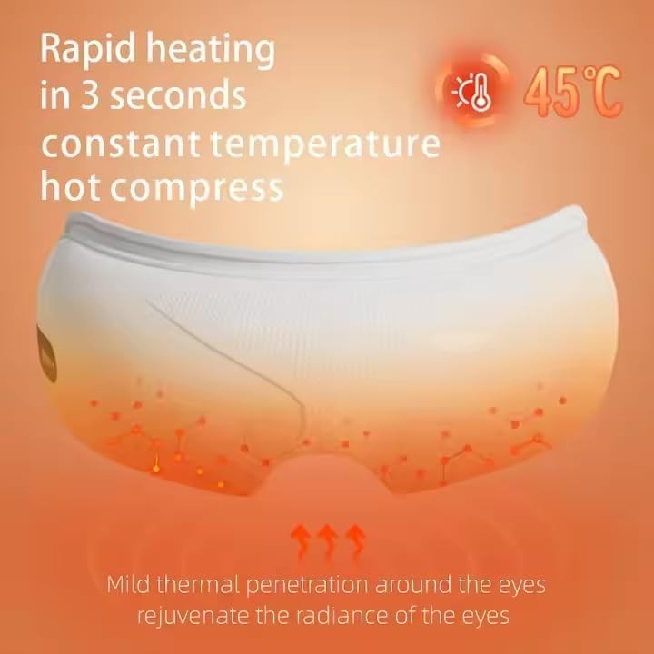 Heated Eye Massager Air Pressure Music Foldable Cooling Gel