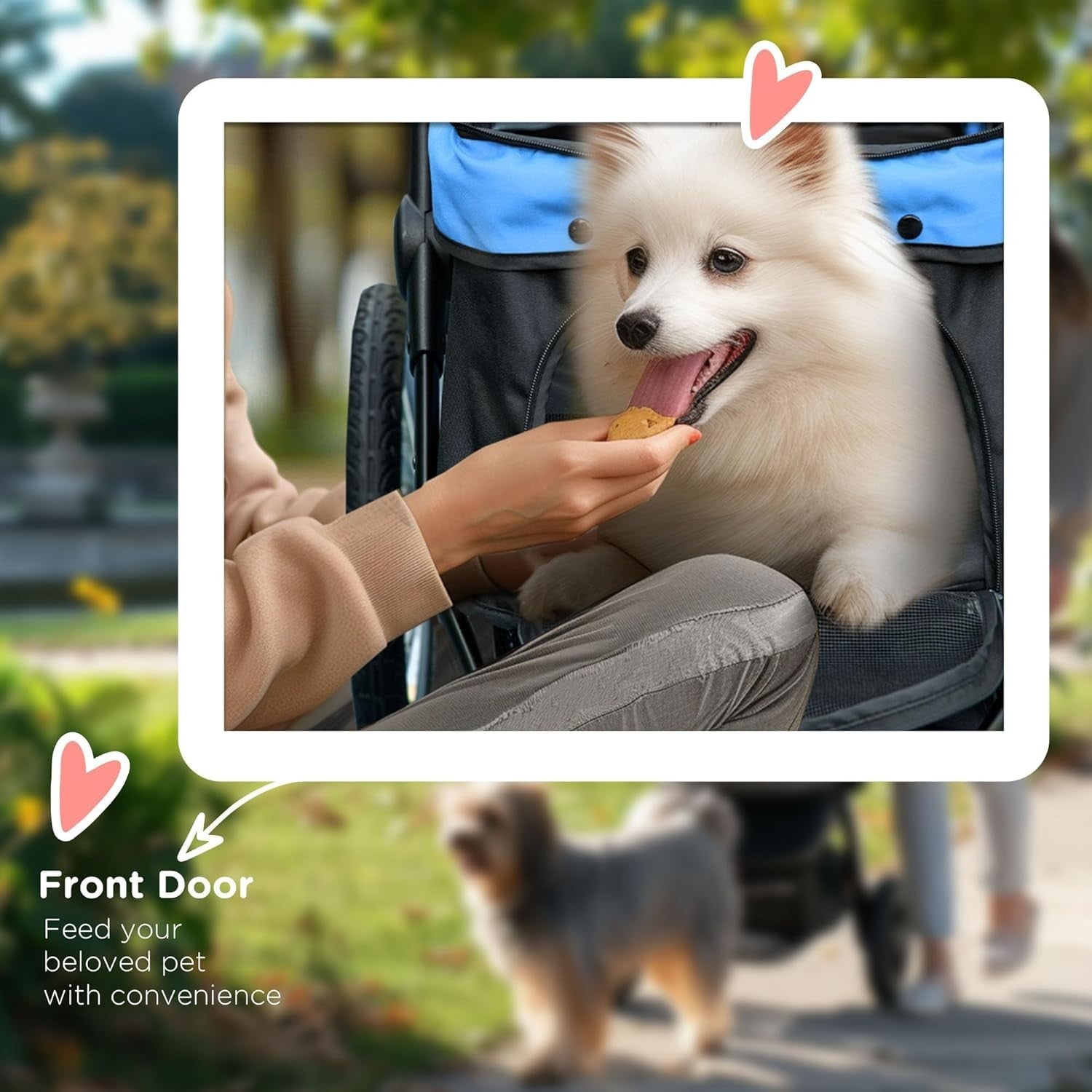 3 Wheel Dog Stroller for Small & Medium Pets up to 20kg, Foldable Jogger