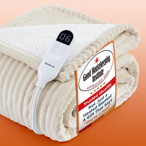 Electric Heated Blanket Throw 130x160cm Soft Flannel 6 Heat Settings