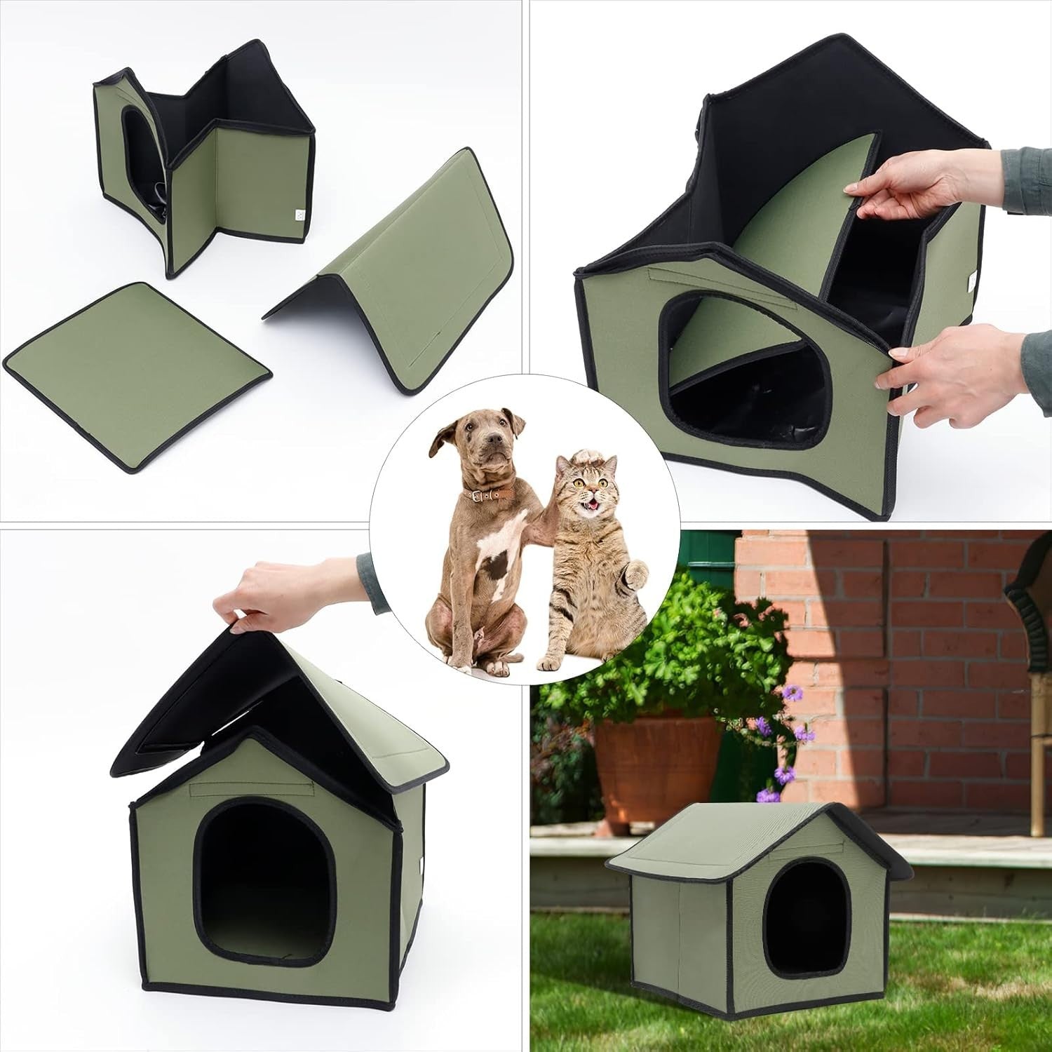 Waterproof Foldable Pet House Outdoor Dog Cat Shelter Cozy Portable Bed