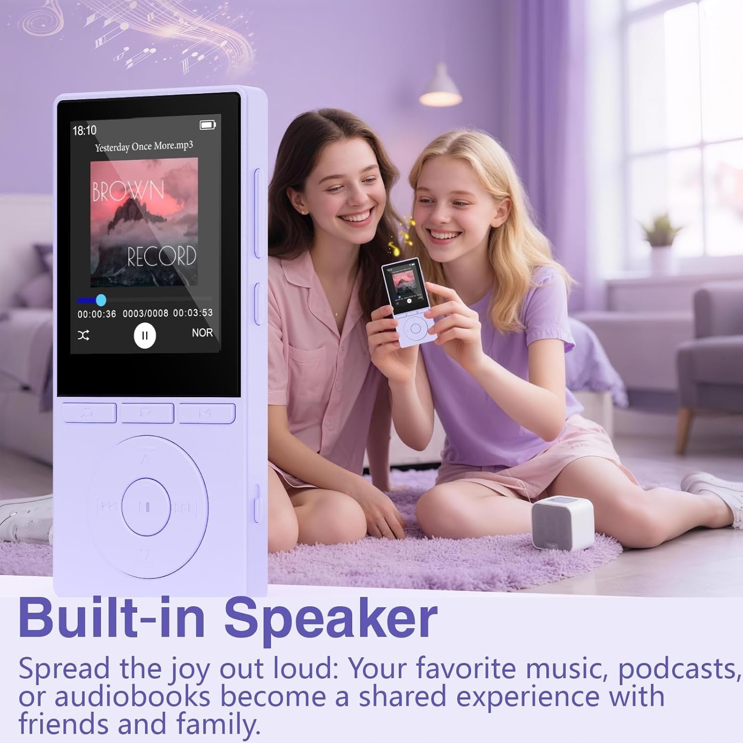 64GB MP3 Player Bluetooth 5.3 Portable Music Player FM Radio & Voice