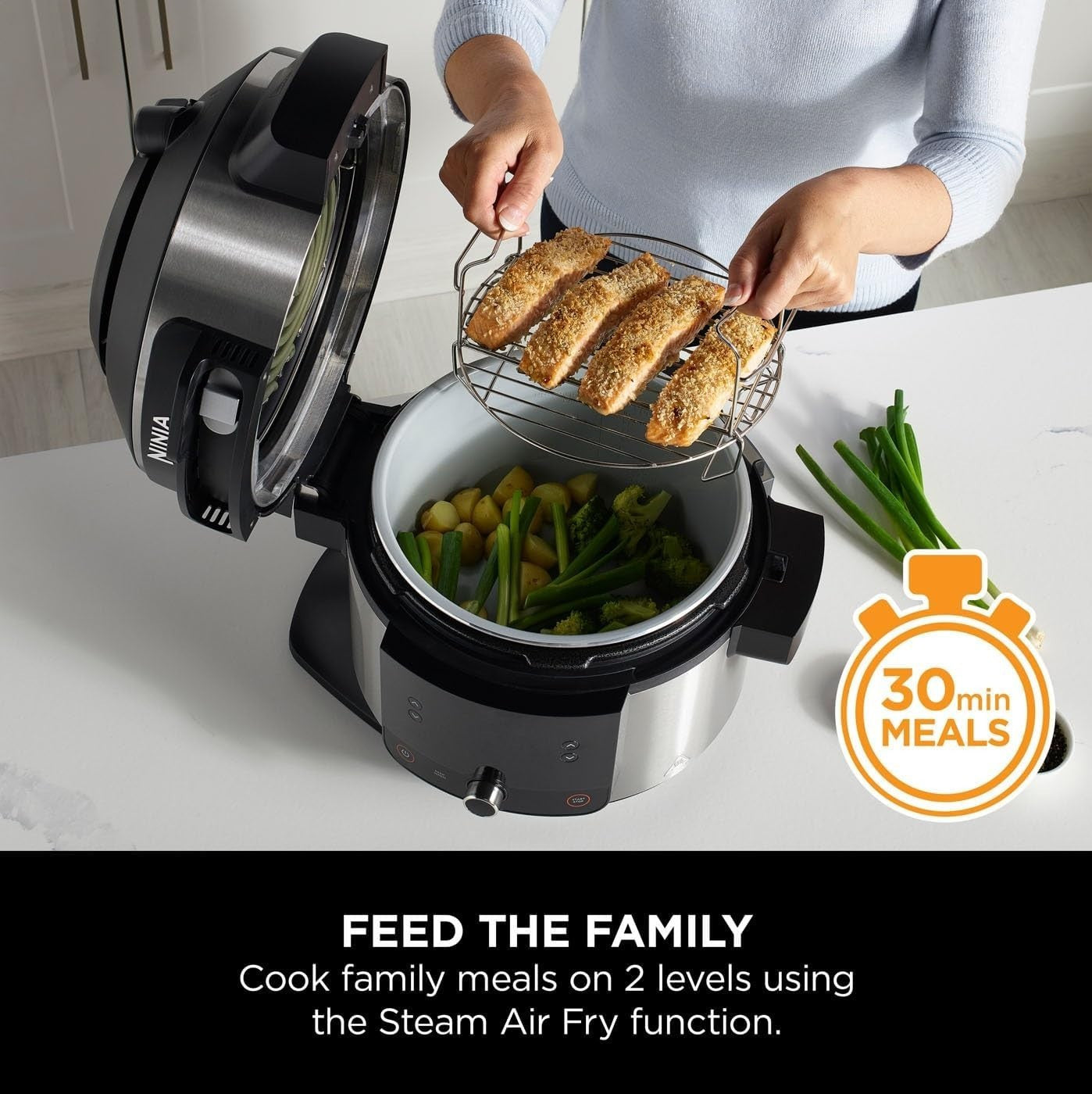 11-in-1 Pressure Cooker Air Fryer 6L Multi Cooker Grill Steam Bake XL