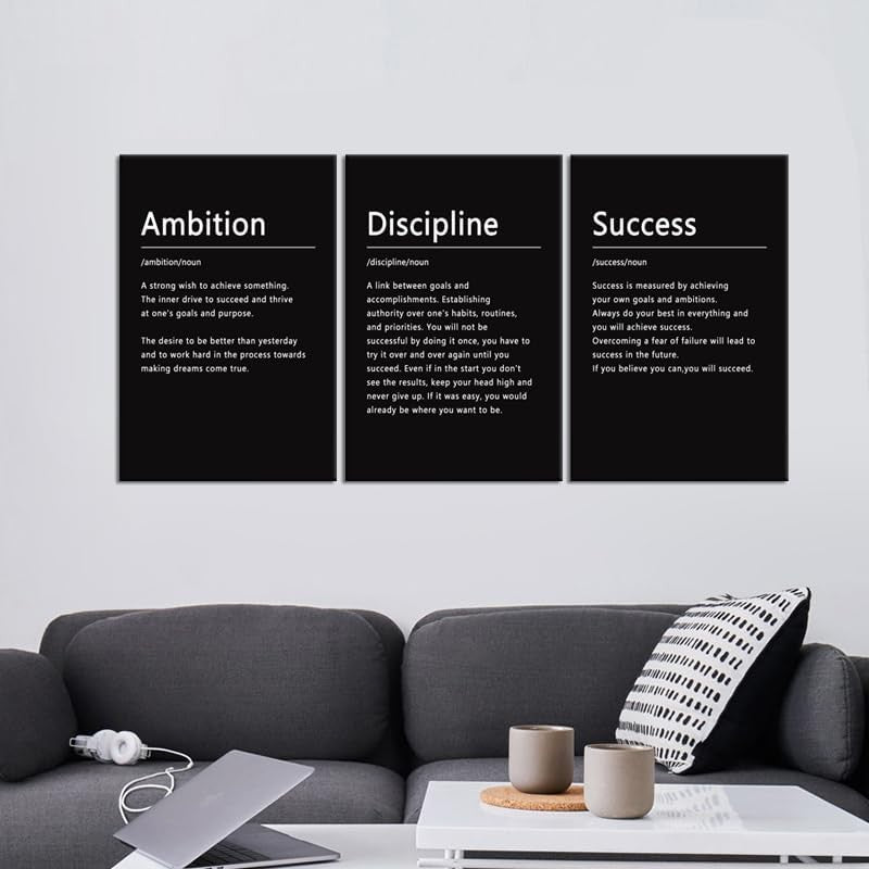 Motivational Canvas Wall Art 3 Panel 16x24