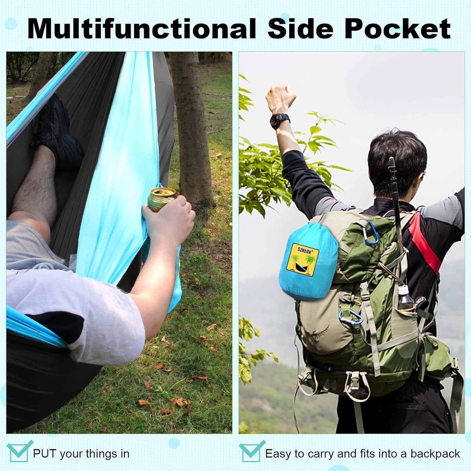 Camping Hammock with Tree Straps – 500lb Capacity, Portable & Lightweight
