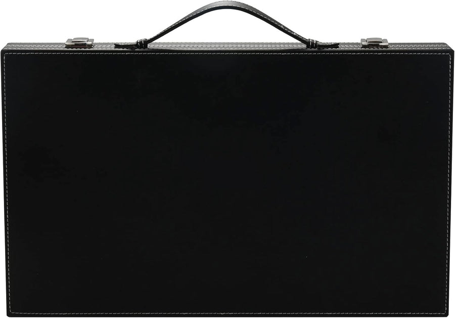 Backgammon Travel Set 14.75 Inch Folding Board with Case Dice Cups