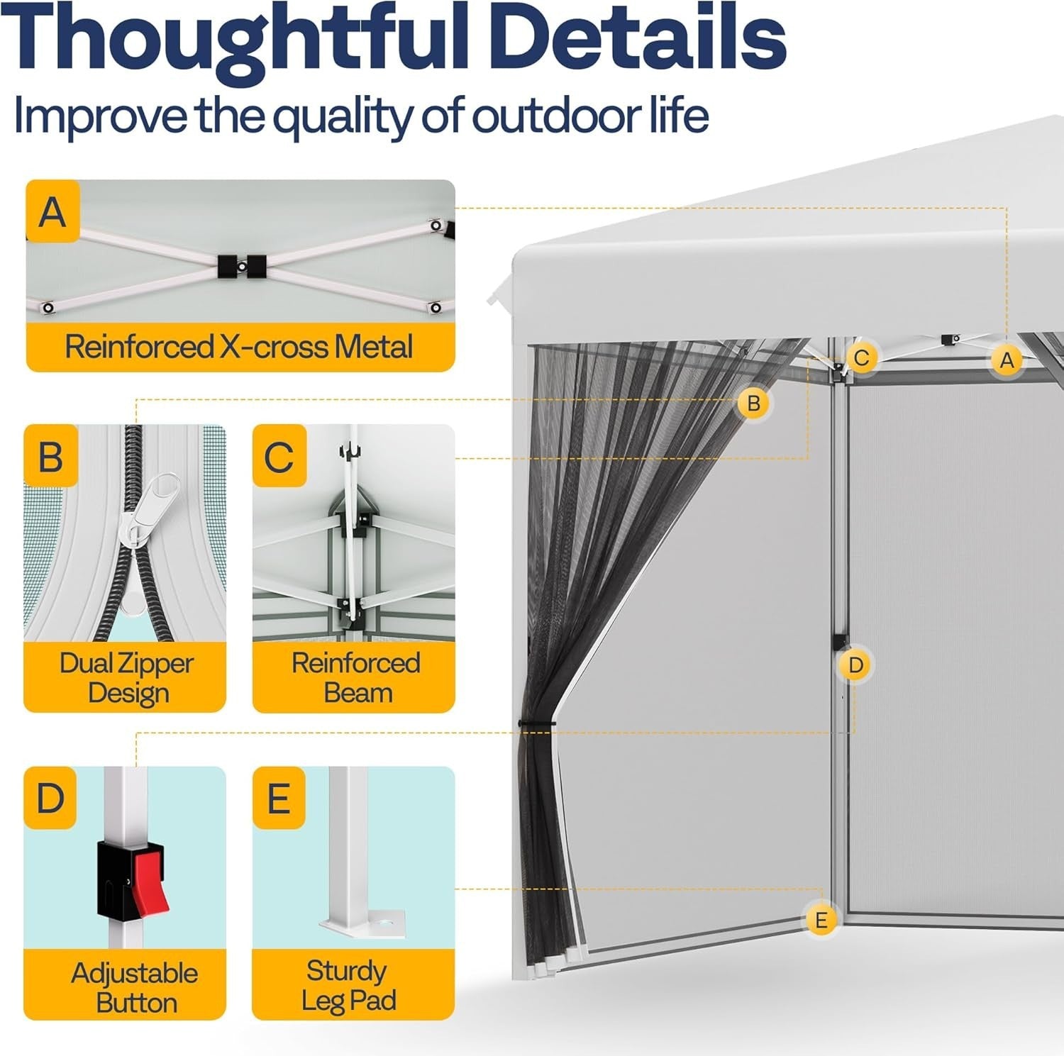 3x3M Pop Up Gazebo With Mosquito Net Waterproof Outdoor Tent Portable