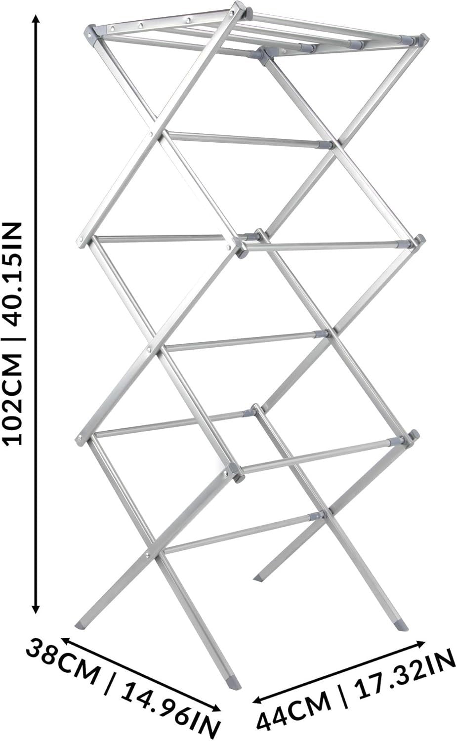 Expandable Folding Clothes Airer 3 Tier Drying Rack 7.5m Space Saving