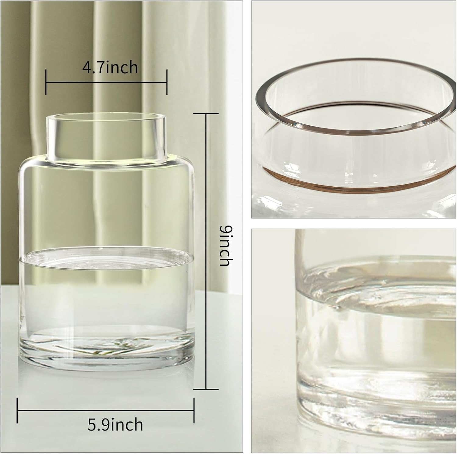 Clear Glass Cylinder Vase 23cm Wedding Table Centrepiece Home Decor