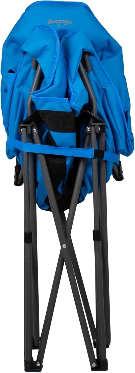 XL Folding Camping Chair Blue 180kg Heavy Duty Padded Seat Beach Garden
