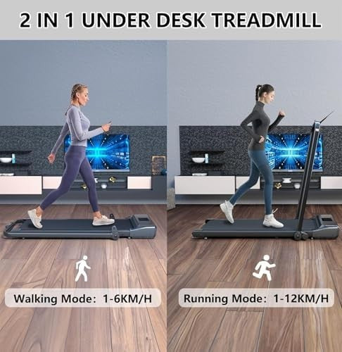 Foldable Home Treadmill 1-12KM/H Portable Walking Running Machine with Remote