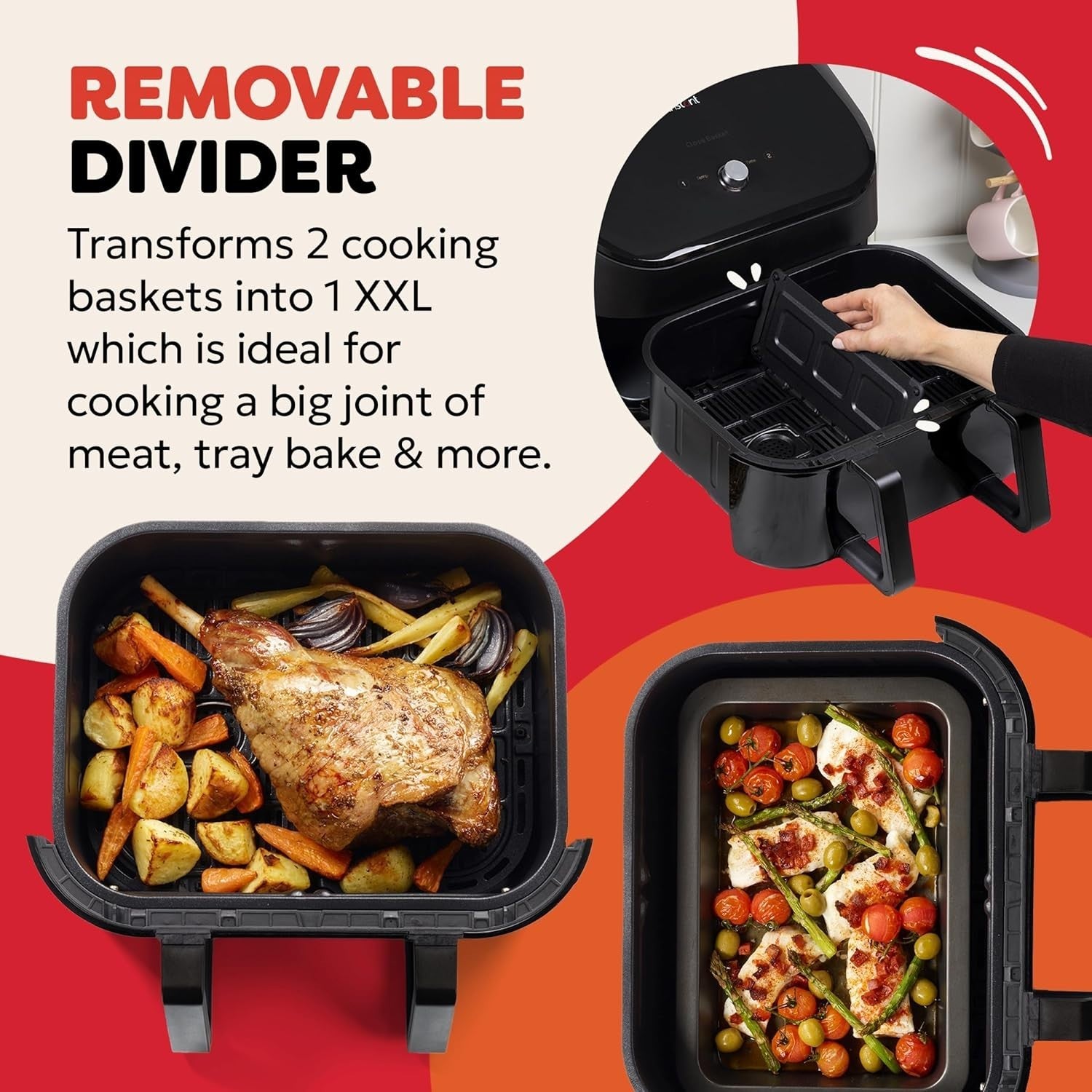Large Dual-Zone Air Fryer 8.5L Family Size | 8-in-1 Multi Cooker | Energy
