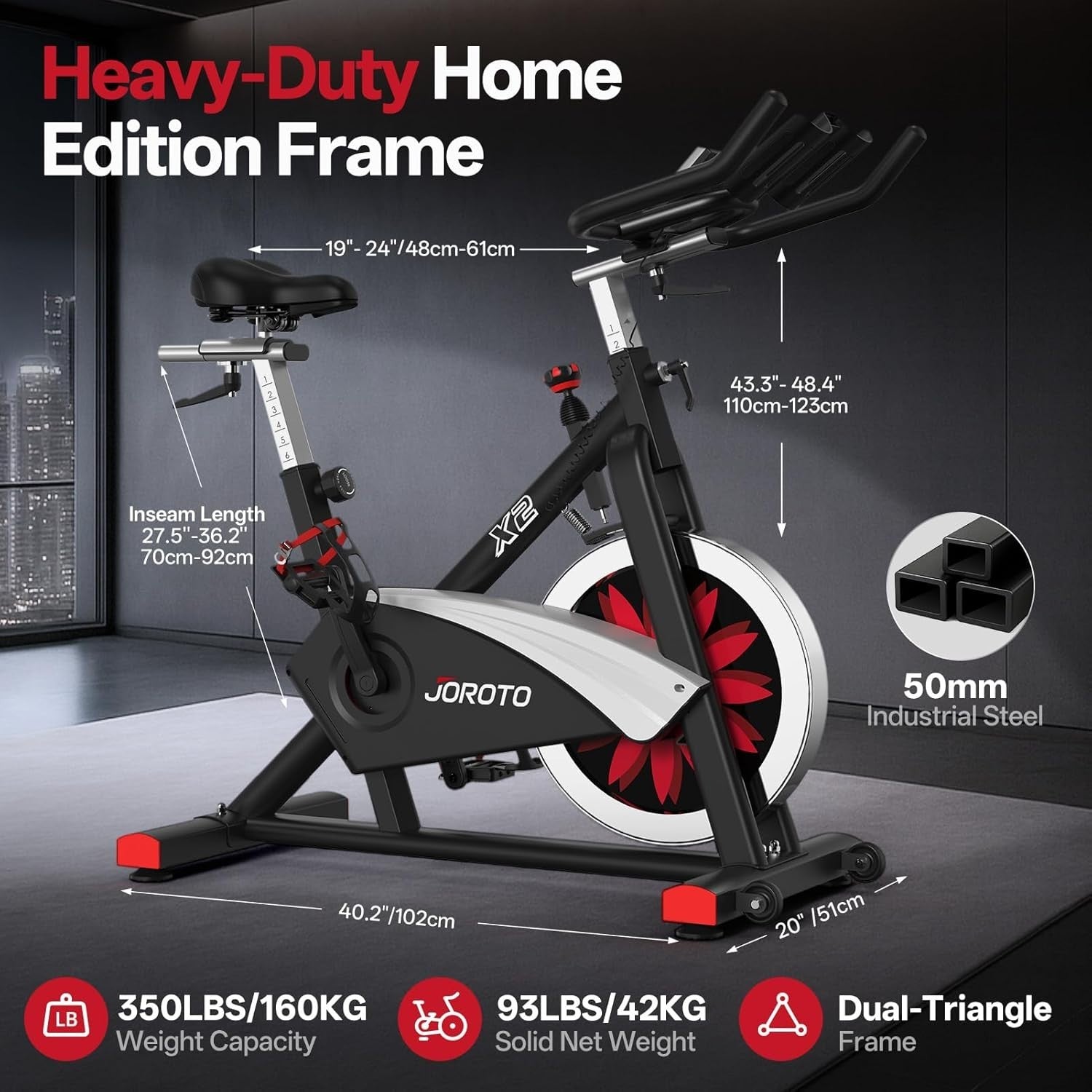 Magnetic Indoor Spin Bike w/ LCD Monitor, 18kg Flywheel, Belt Drive 160kg Cap