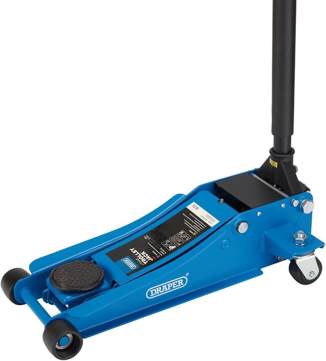 2 Ton Low Profile Trolley Jack Twin Piston Quick Lift 85–430mm Heavy Duty Blue