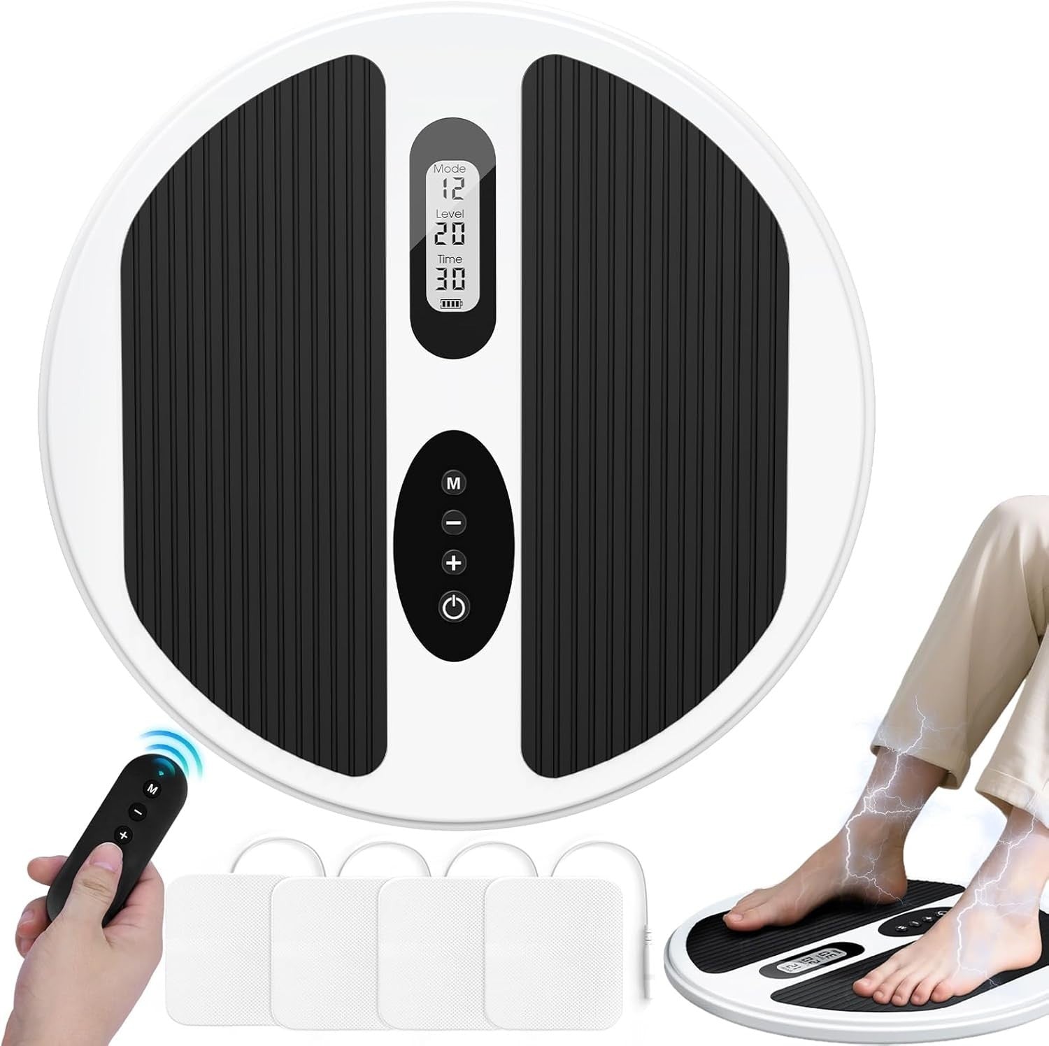 Cordless Foot & Leg Massager EMS TENS Pain Relief Circulation Booster