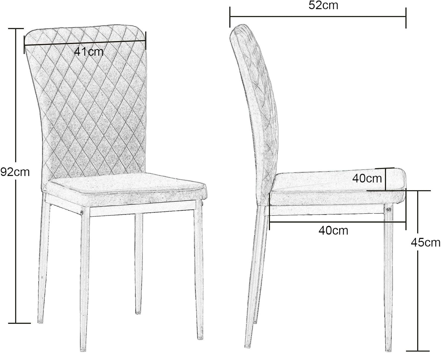 Dining Table Set 6 with 6 Beige Faux Leather Chairs, Oak 150x80cm, Modern Style