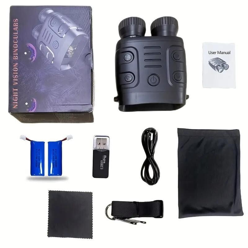 5X Zoom 1080P HD Night Vision Binoculars + 32GB TF Card for Camping Hiking