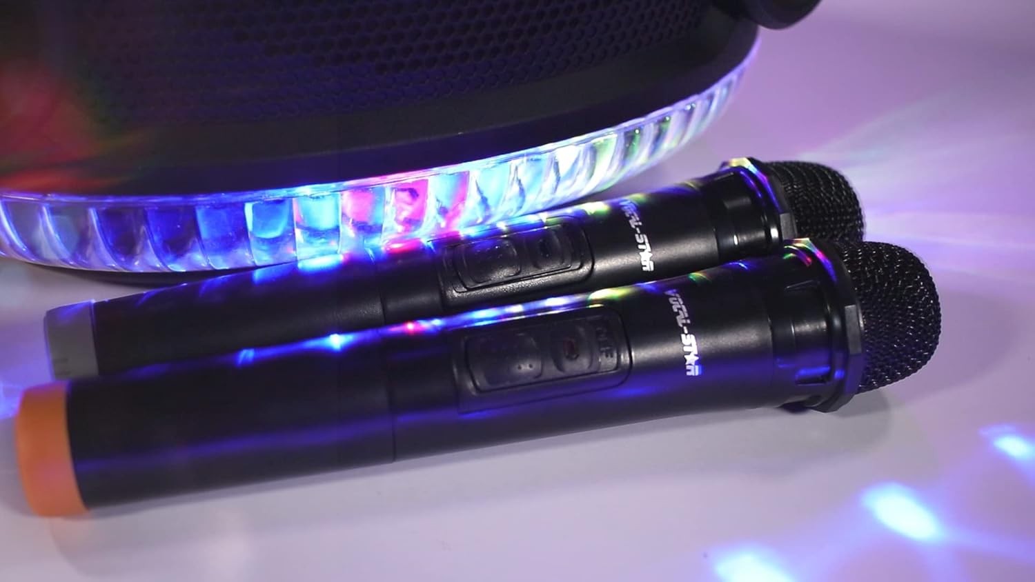 Vocal-Star Portable Karaoke Machine 2 Wireless Mics 300W Speaker