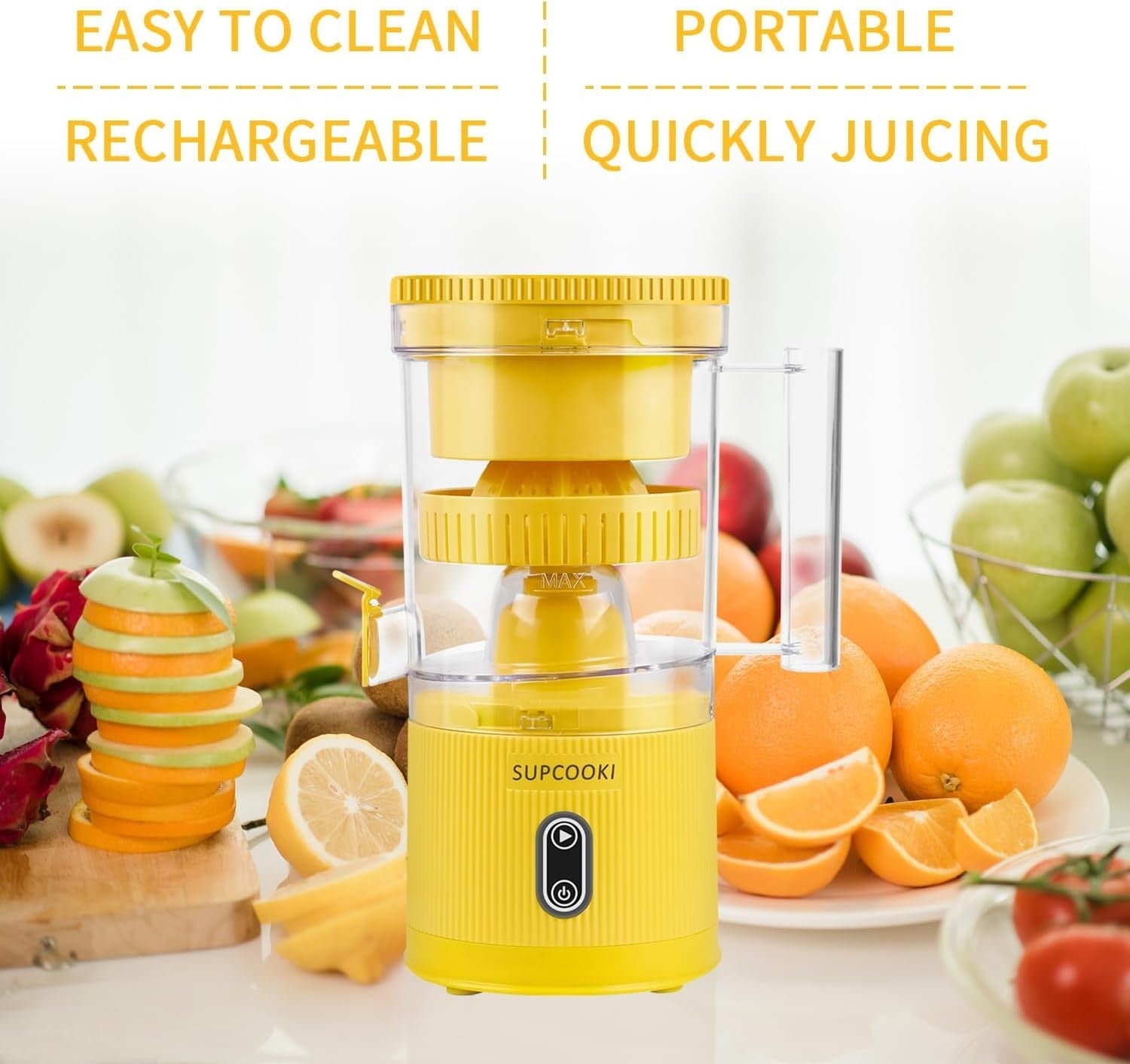 Cordless Electric Citrus Juicer USB Rechargeable Touch Control Portable