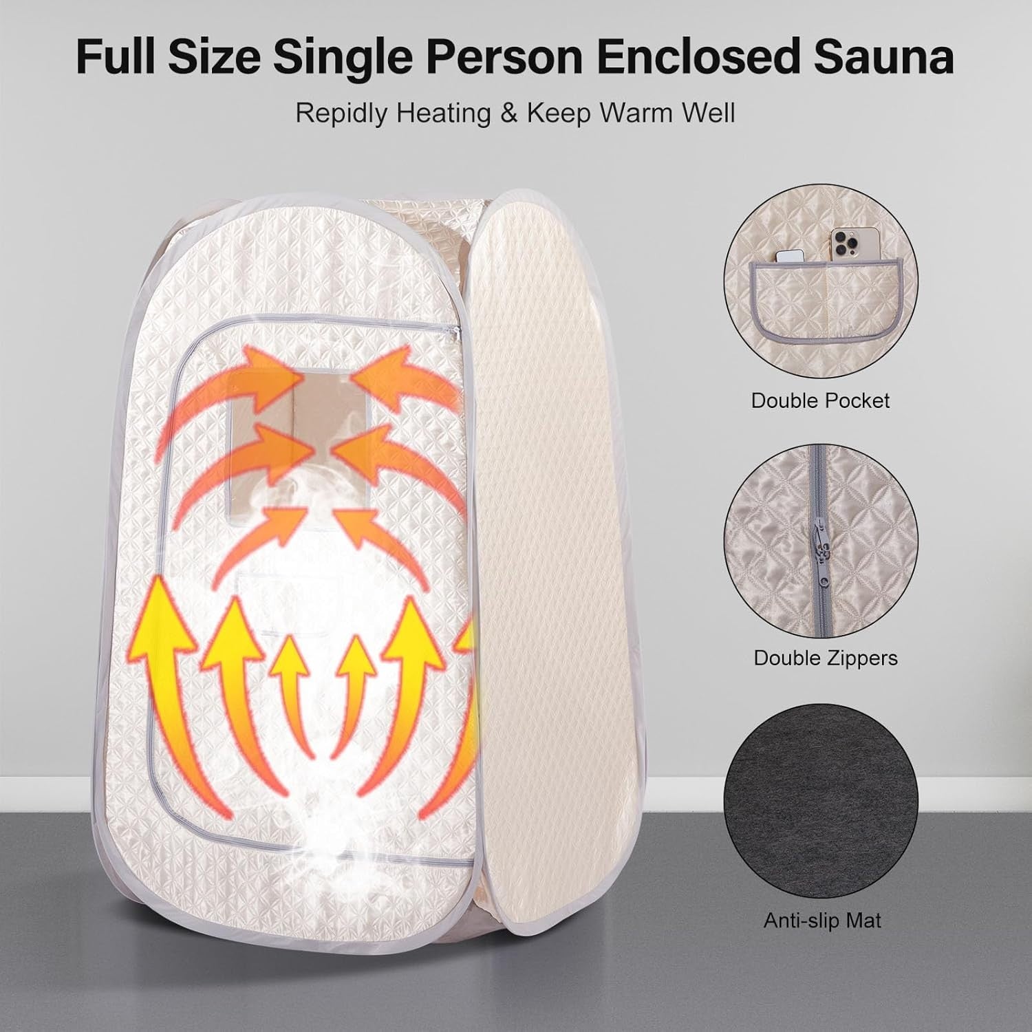 Full Body Portable Steam Sauna Tent Home Spa Detox Cabin Foldable Pop-Up Heat