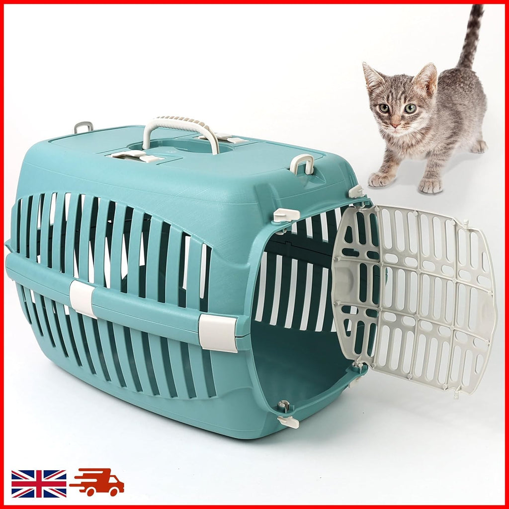 Cat Carrier Box for Travel – Secure Dual Door Crate for Cats & Small Dogs