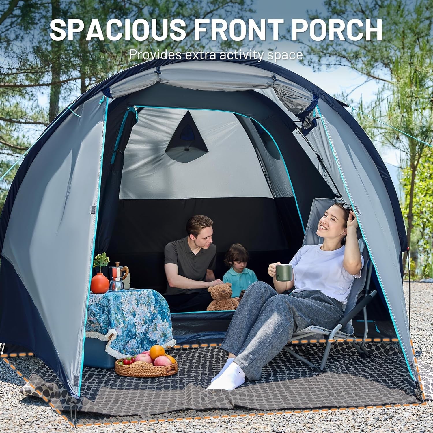 4 Man Dome Camping Tent Waterproof 190cm Standing Height