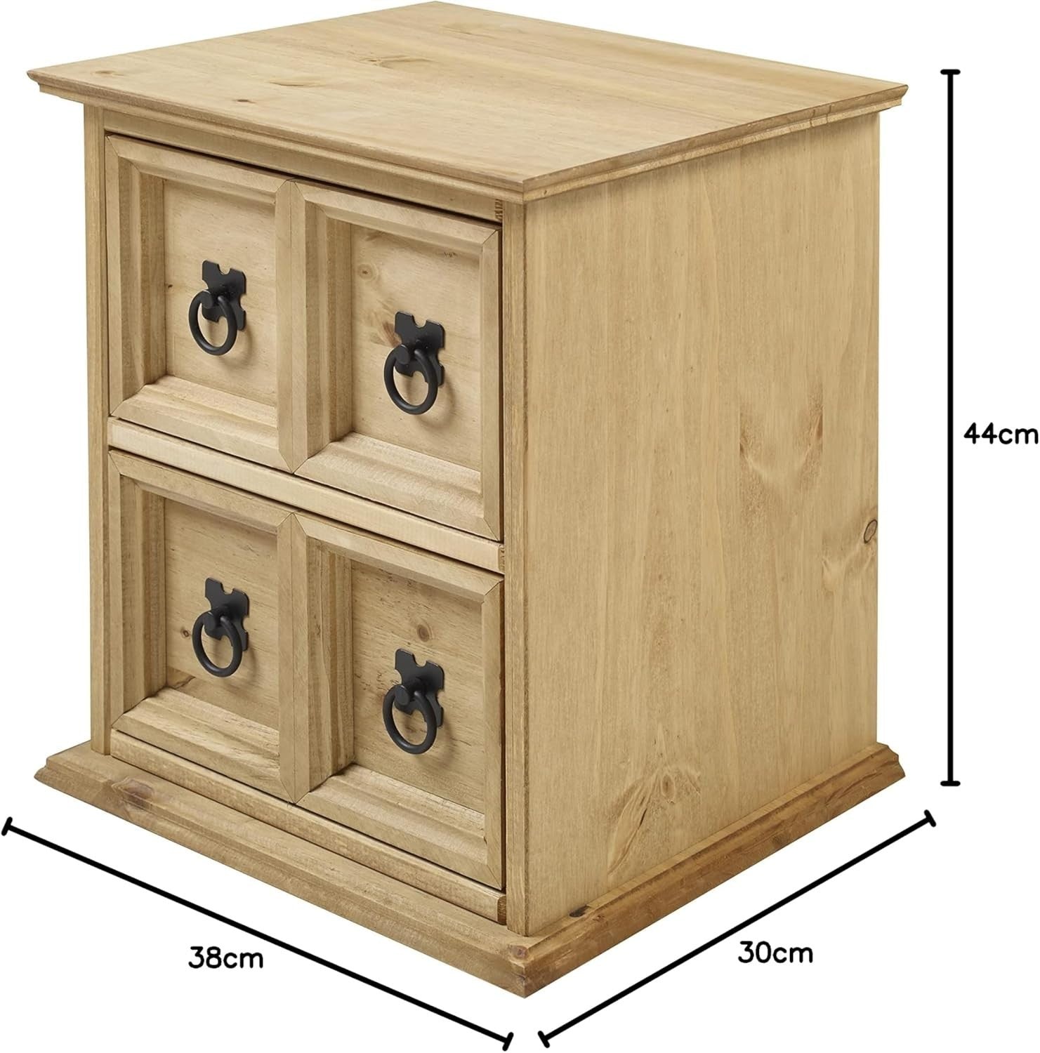 Solid Pine CD Storage Tower 2x2 Cabinet Side Table Wax Finish Wood