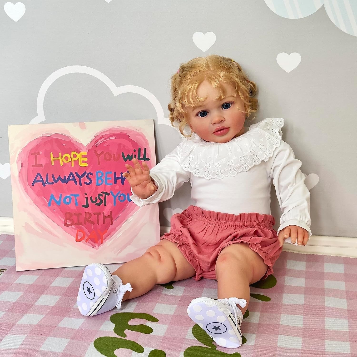 26in Real Size Reborn Girl Doll Soft Silicone Vinyl Rooted Hair