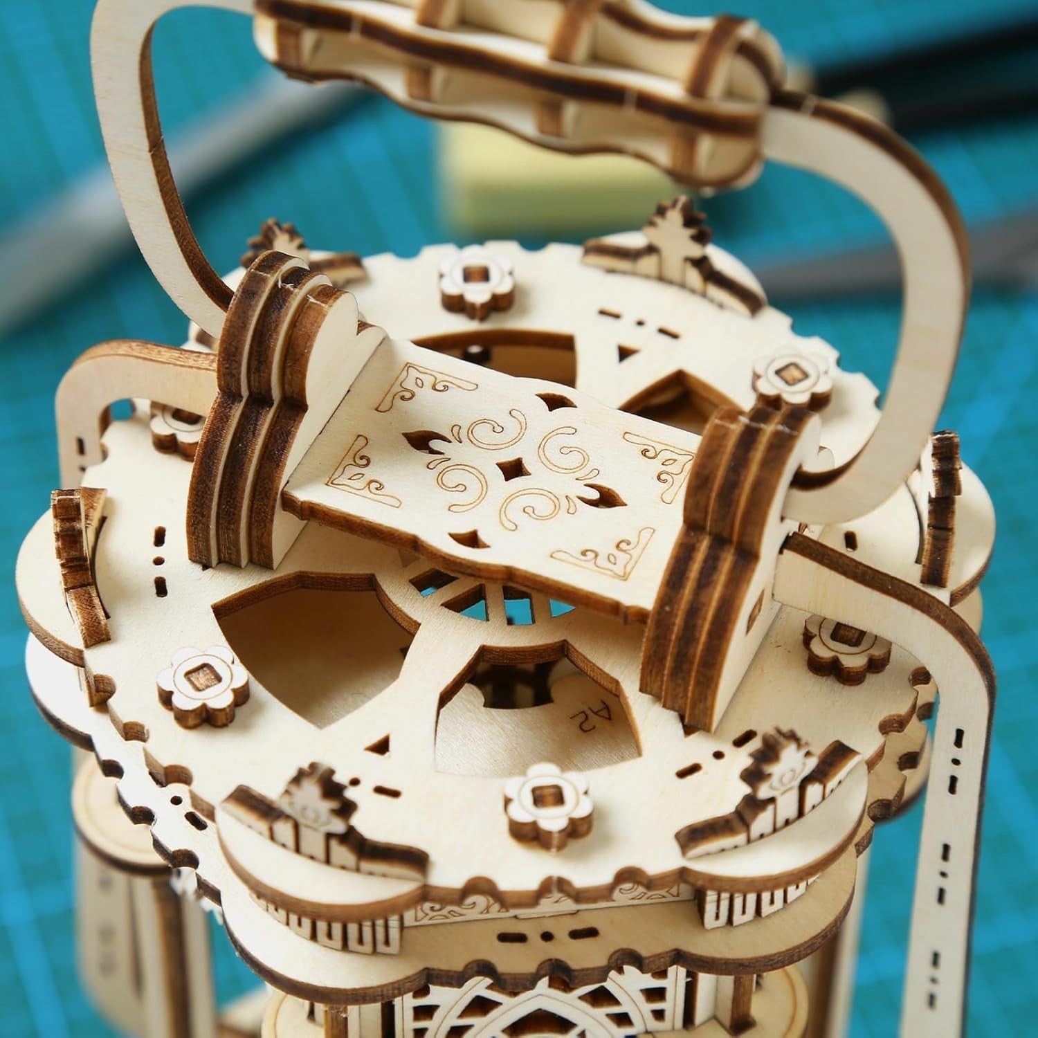 3D Wooden Lantern Puzzle Kit DIY – Mechanical Build Gift for Adults