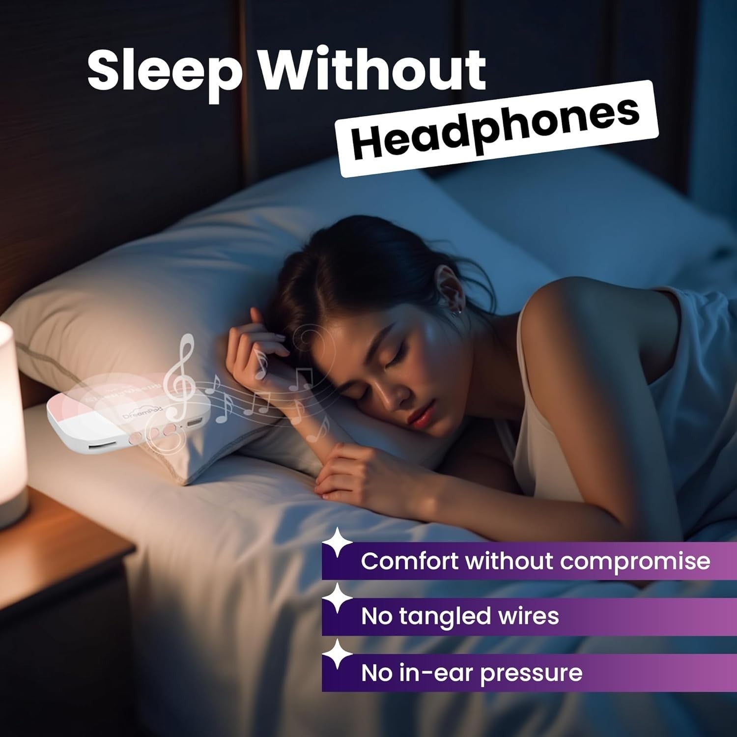 Under Pillow Sleep Speaker Bluetooth Conduction Thin Side Sleeper