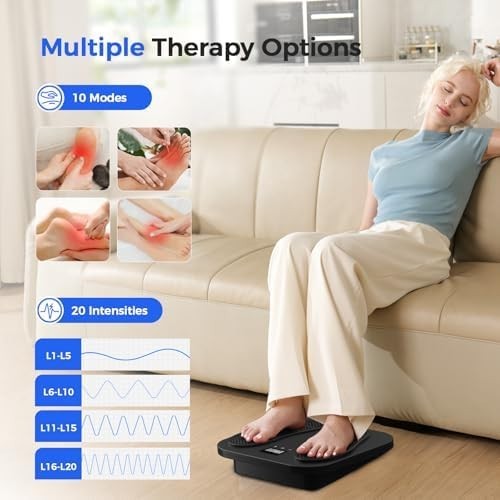 EMS TENS Foot Massager 10 Modes 20 Intensities Plantar Fasciitis Relief